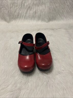 Red Dansko Mary Jane Shoes with Buckle Strap